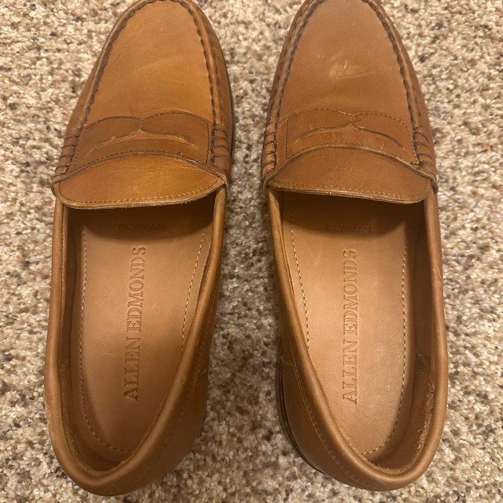 Allen Edmonds Newman Penny Loafers Size 9D in Pecan - Picture 3 of 6